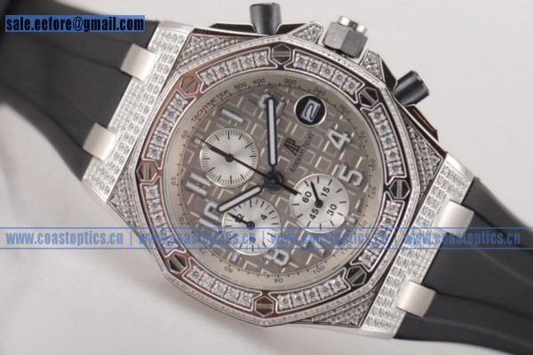 Audemars Piguet Royal Oak Offshore Perfect Replica Chrono Watch Steel/Diamonds 26170st.oo.d101cr.17DD - Click Image to Close